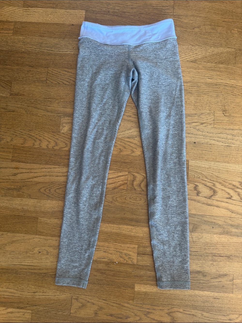 Ivivva Girls' Gray Leggings with Light Blue Waistband size 10